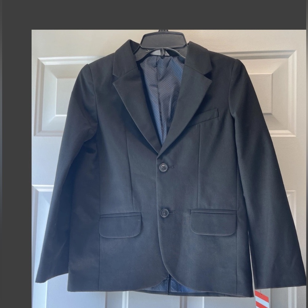 NWT Cat & Jack Boys Black Suit Jacket Size 7, Sport Coat Blazer 2 Button